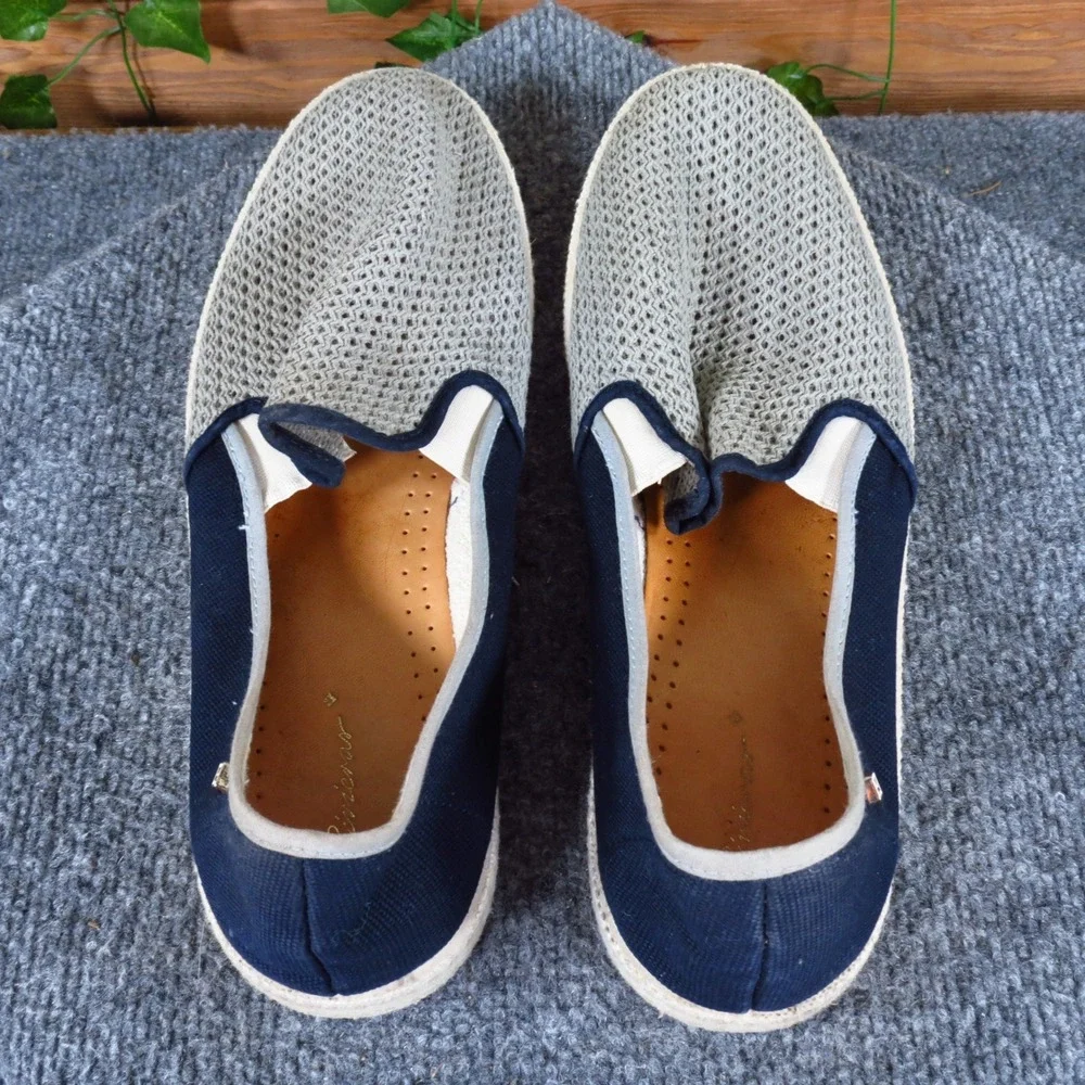 Rivieras Leisure Shoes Mens Slip On Loafers Size 45 Casual Summer Navy Gray Mesh
